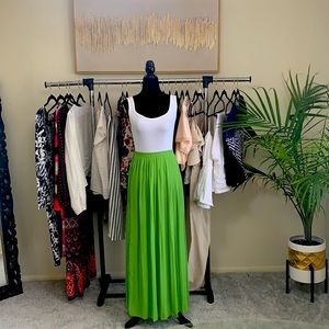 Michael Kors green pleated skirt